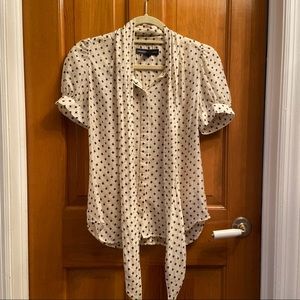 Button Down Tie Neck Top French Connection Size 2